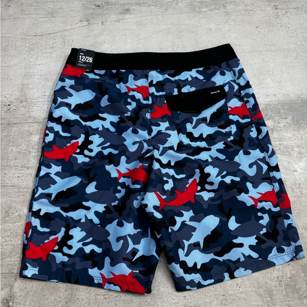 Hurley Swim Trunks Blue and Red Camo Style